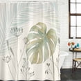 thumbnail image 2 of Summer Palm Leaves Shower Curtain, Waterproof Shower Curtains for Bathroom, Green Botanical Tropical Plant Washable Fabric Bathtub Curtain Set Bath Decor with 12 Hooks Extra Long 72"x96", 2 of 8