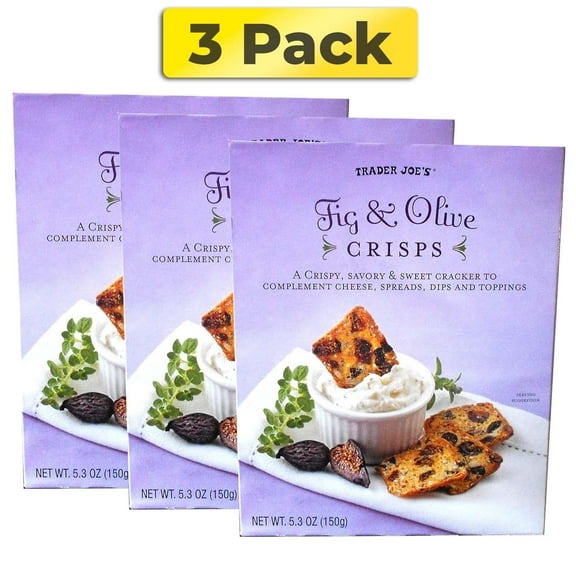 Trader Joe's Fig & Olive Crisps, 5.3oz, Pack 3