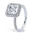 thumbnail image 3 of HeartsAndYou 2.23ct Radiant Cut Moissanite Engagement Ring for Women Halo Solitaire 18k White Gold over Silver, 3 of 7