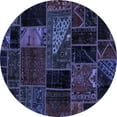 thumbnail image 1 of Ahgly Company Machine Washable Indoor Round Oriental Blue Modern Area Rugs, 7' Round, 1 of 4