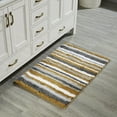 thumbnail image 3 of Better Trends 4 Piece Bathroom Rug Set 100% Polyester Soft Water Absorbent Non Slip Bath Mat Machine Washable Rug Griffie Collection - Yellow, 3 of 9