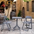 thumbnail image 6 of Luxury Commercial Living 32.25" Dark Gray Solid Outdoor Resin Folding Chair, 6 of 9