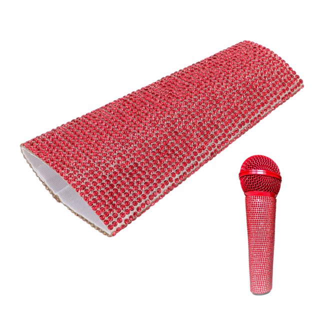 Microphone Handle Cover Sparkly Bling Rhinestone Sleeve Wrap SM58 Microphone Decorative for Weddings Parties