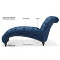 thumbnail image 5 of Classic Velvet Button Tufted Chaise Lounge, Armless Recliner Chair Sofa with Nailhead Trim Solid Wood Legs for Living Room Bedroom Office, 5 of 12