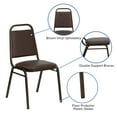 thumbnail image 4 of BizChair Hercules Series Trapezoidal Vinyl Banquet Stacking Chairs, Set of 4, Brown, 4 of 13