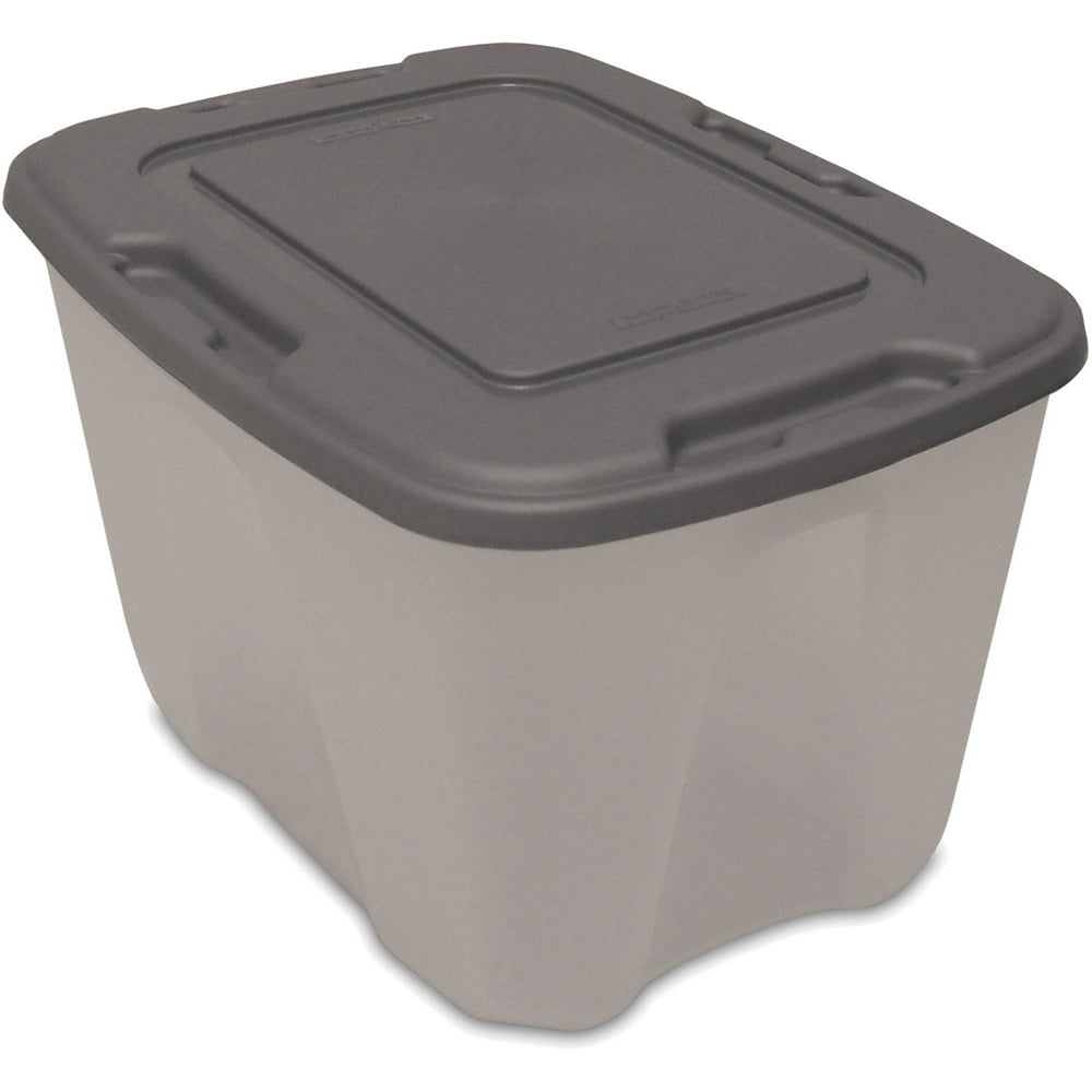 Homz 18 Gallon Storage Container Clear with Silver Lid - Walmart.com