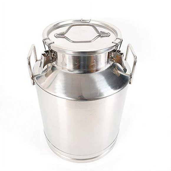 Seau à Lait en Acier Inoxydable de 50 Litres 13,25 Gallons pour Vin, Seau à Lait, Seau à Vin, Seau, Bac à Lait, Pichet avec Couvercle Scellé, Robuste