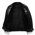 thumbnail image 6 of WREESH Fashion Winter Jacket Men Vintage Long Sleeve Winter Fleece Coat Baseball Collar Zipper Leather Casual Tops Black, 6 of 8