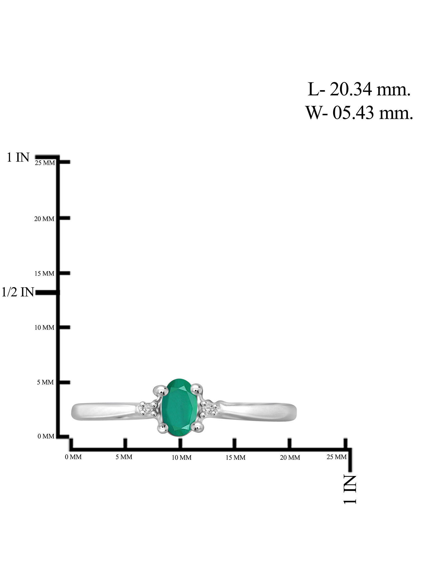 JewelersClub Emerald Ring Birthstone Jewelry – 0.25 Carat Emerald 0.925 Sterling Silver Ring Jewelry with White Diamond Accent – Gemstone Rings with Hypoallergenic 0.925 Sterling Silver Band