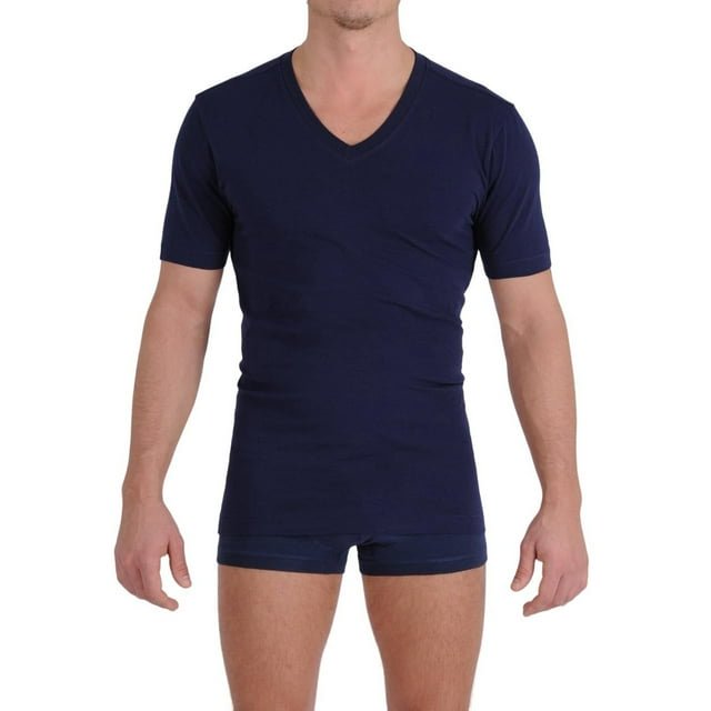 Playera con Cuello en V de la Serie Ginch Gonch Signature Azul Marino Mediano