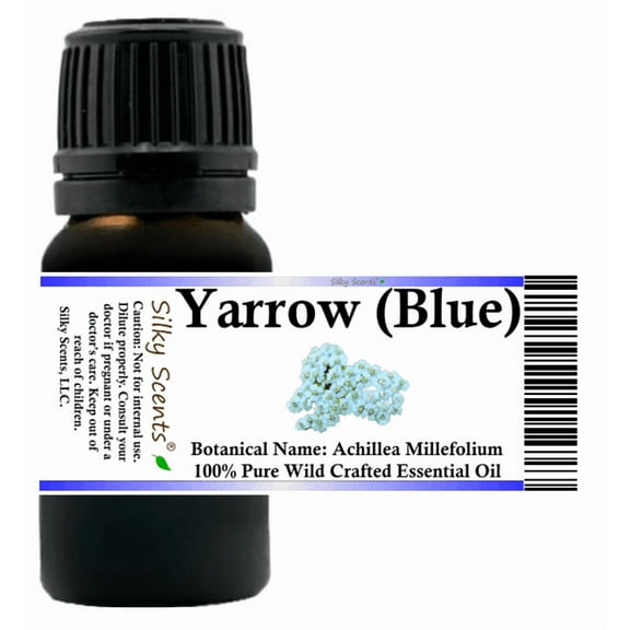 Yarrow Blue Wild Crafted Essential Oil 5 ml (1/6 fl oz) - 100% Pure and Natural by Silky Scents