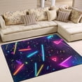 thumbnail image 2 of Colorful Neon Design 80''x58'' Extra Large Plush Memory Foam Rug, Soft, Absorbent, Non Slip, 2 of 7