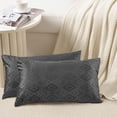 thumbnail image 3 of Home Soft Things Ikat Velvet 2 Piece Pillow Shell Set - Gun Metal - 14" x 26", 3 of 7