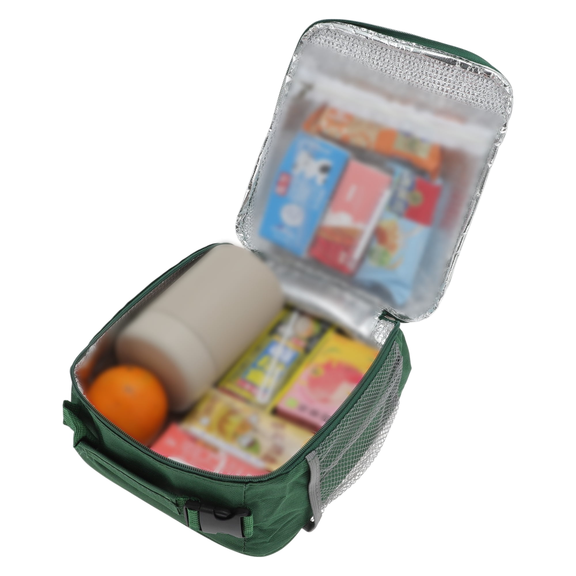 Unique Bargains Reusable Insulated Lunch Box Tote for Work Deep Green 195 oz