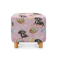 thumbnail image 2 of SCRAWLGOD Easter Egg Dachshund Paw Print Pink Ottoman Cover Square Slipcovers, Stretch Footrest Stool Cover for Ottoman Square, Soft Foot Stool Covers Protector with Nonslip Elastic Bottom, 2 of 7