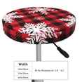 thumbnail image 3 of Daiia Snowflakes On A Buffalo Plaid Stool Covers Round,Round Bar Stool Covers Waterproof Bar Chair Covers Washable Stool Cushion Slipcover for 12-14 Inch Chair-, 3 of 6
