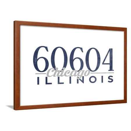 Chicago, Illinois - 60604 Zip Code (Blue) Framed Print Wall Art By Lantern