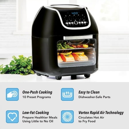 

Vortex Air Fryer Pro Plus 10 Quart Capacity Black 1700 Watts practical