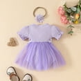 thumbnail image 4 of Huowey Girls Short Sleeve Ribbed Floral Romper Bodysuits Dress Classic Dailywear, 6-9 Months, 4 of 7