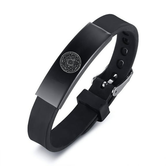 Seals of Seven Archangels Protection Silicone Bracelet for Kids Women Men Adjustable 7 Angels Prayer Amulet Wristband Religious Christening Talisman Bangle for Boys Girls Adults