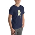 thumbnail image 6 of Funny Smiski Character Shirt – Glow in the Dark Kawaii Tee Unisex Fit (Navy, XS), 6 of 6