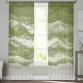 thumbnail image 2 of Sage Green Marble Sheer Curtains 96 Inches Long 2 Panels Set, Window Sheer Curtains for Living Room/Bedroom, Abstract Wave Lines Gradient Light Filtering Rod Pocket Curtain 52'' x 96'' x 2, 2 of 7
