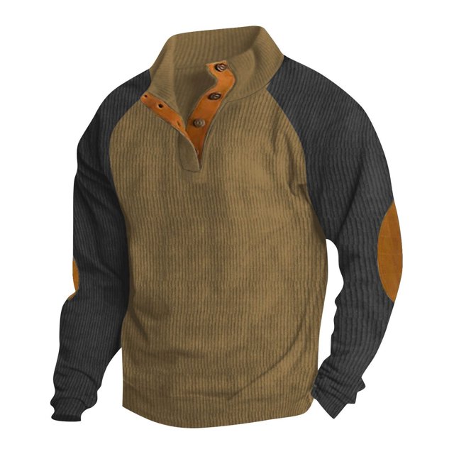 Spring And Autumn Men's Standing Collar Sweatshirt Is Outdoor Casual Sweaters Tops 2XL