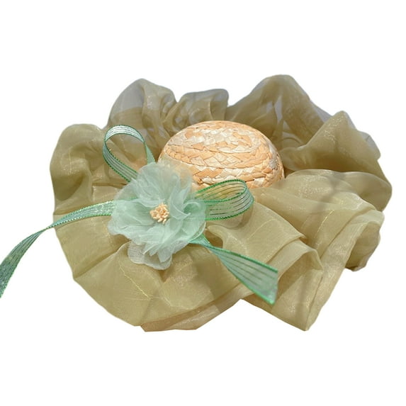 Cute Flower Knitted Straw Pet Hat - Adjustable Summer Sun Hat - Dog Cat Rabbit Costumes