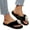 Black, variant on Fluffy House Slippers for Women Open Toe Plush Flip Flops Indoor Outdoor Soft Spa Slides Shoes