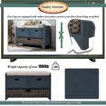 thumbnail image 5 of Solid Wood Storage Bench, Narrow Entryway Bench with 2 Drawers and Removable Basket, Classic Accent Shoe Bench with Storage and Removable Cushion for Hallway Living Room, Fully Assembled, Navy, 5 of 7