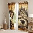 thumbnail image 3 of Homewish Wild Animal Bear Blackout Curtains Set of 2 (52x84 Each),Rustic Farmhouse Cabin Window Curtains,Beige Brown Curtains and Drapes For Boys Kids,Ultra Soft Home Decor, 3 of 6