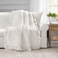 thumbnail image 2 of Lush Decor Reyna Solid Polyester Ruffle Throw, 60x50, White, Single, 2 of 5