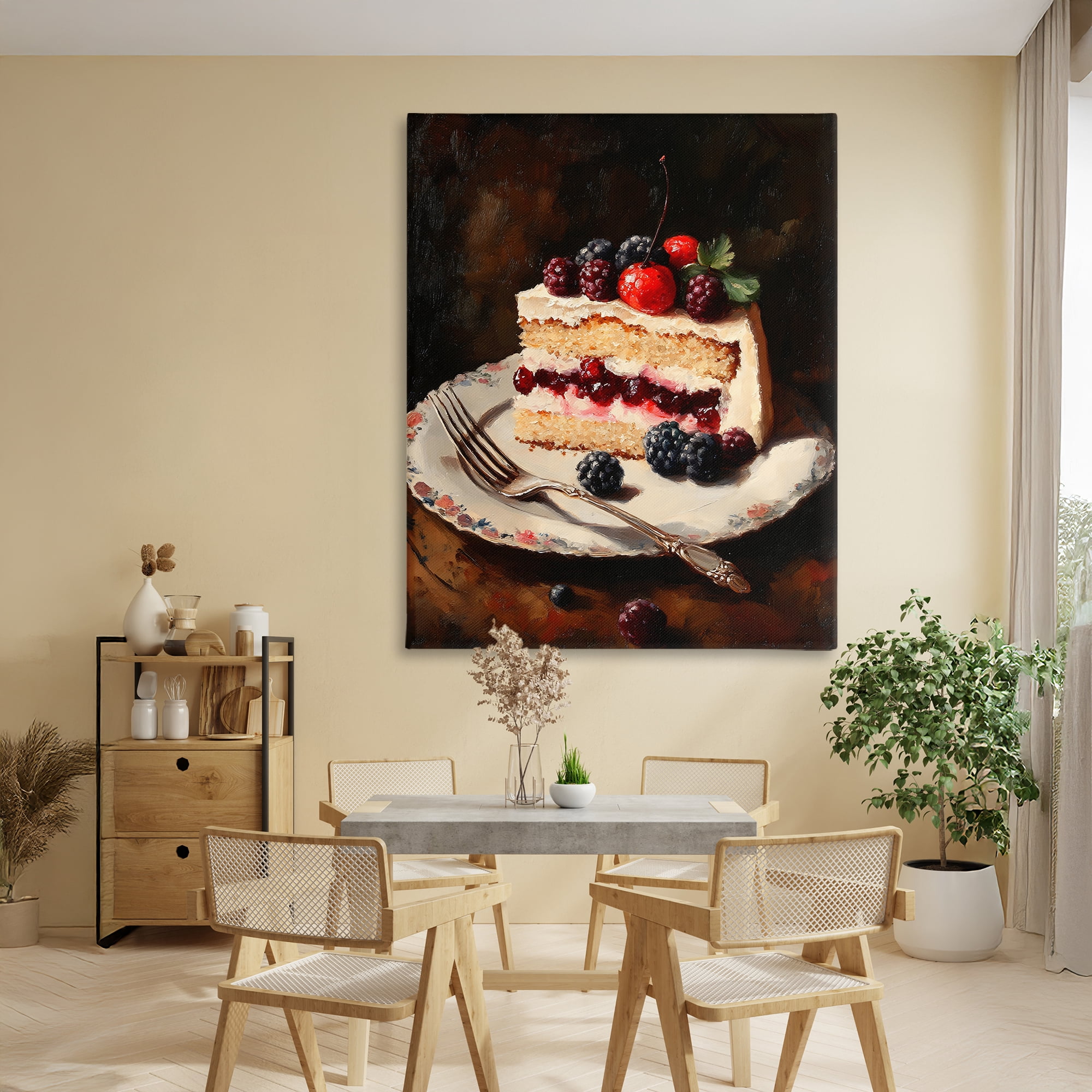 Stupell Industries Berry Topped Cake Slice Canvas Wall Art, design by Franklyn Gregory