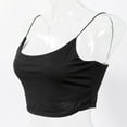 thumbnail image 2 of ITFABS Haut à Bretelles pour Femmes Couleur Unie Court Poitrine Basse Aguichant Justaucorps Vêtements, 2 of 4