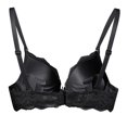 thumbnail image 5 of Sopiago Women's Double Support Wireless, Lace Bra with Stay-in-Place Straps Full-Coverage Wireless Bras for Women Black,S, 5 of 7