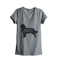 thumbnail image 1 of Bernedoodle Dog Silhouette Women's Fashion Relaxed V-Neck T-Shirt Tee Heather Grey Medium, 1 of 3