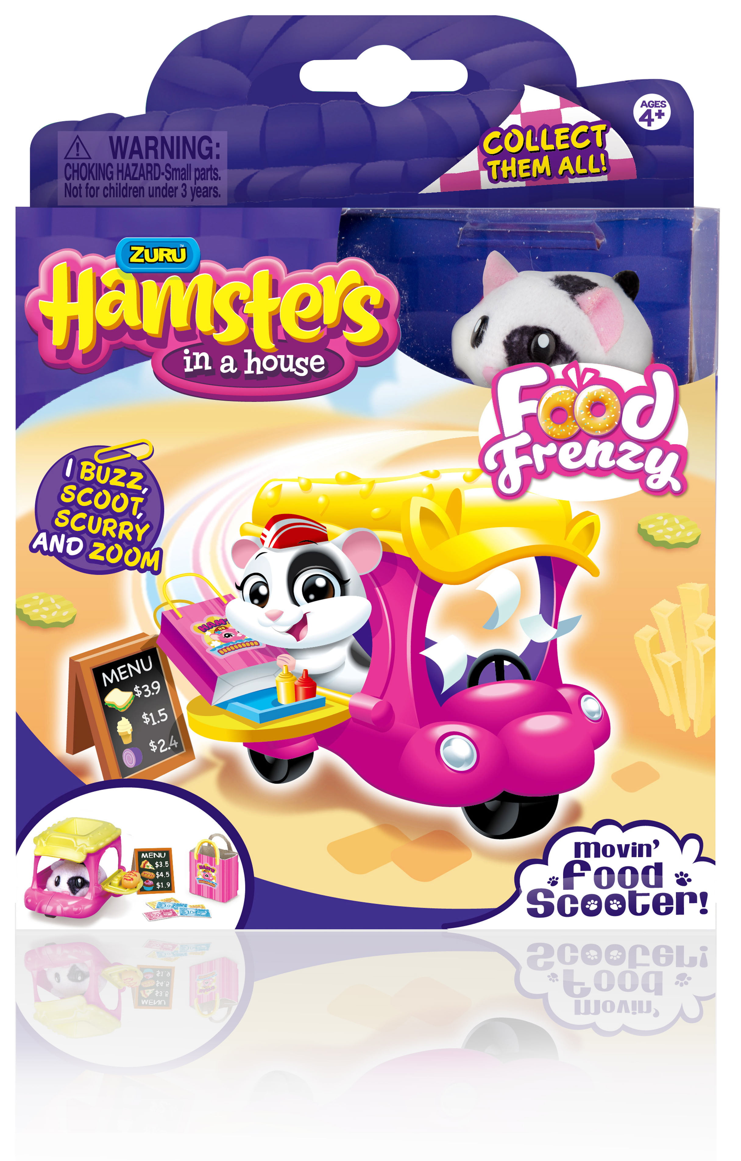 Zuru Hamsters In A House Food Frenzy Movin’ Food Scooter Chip 
