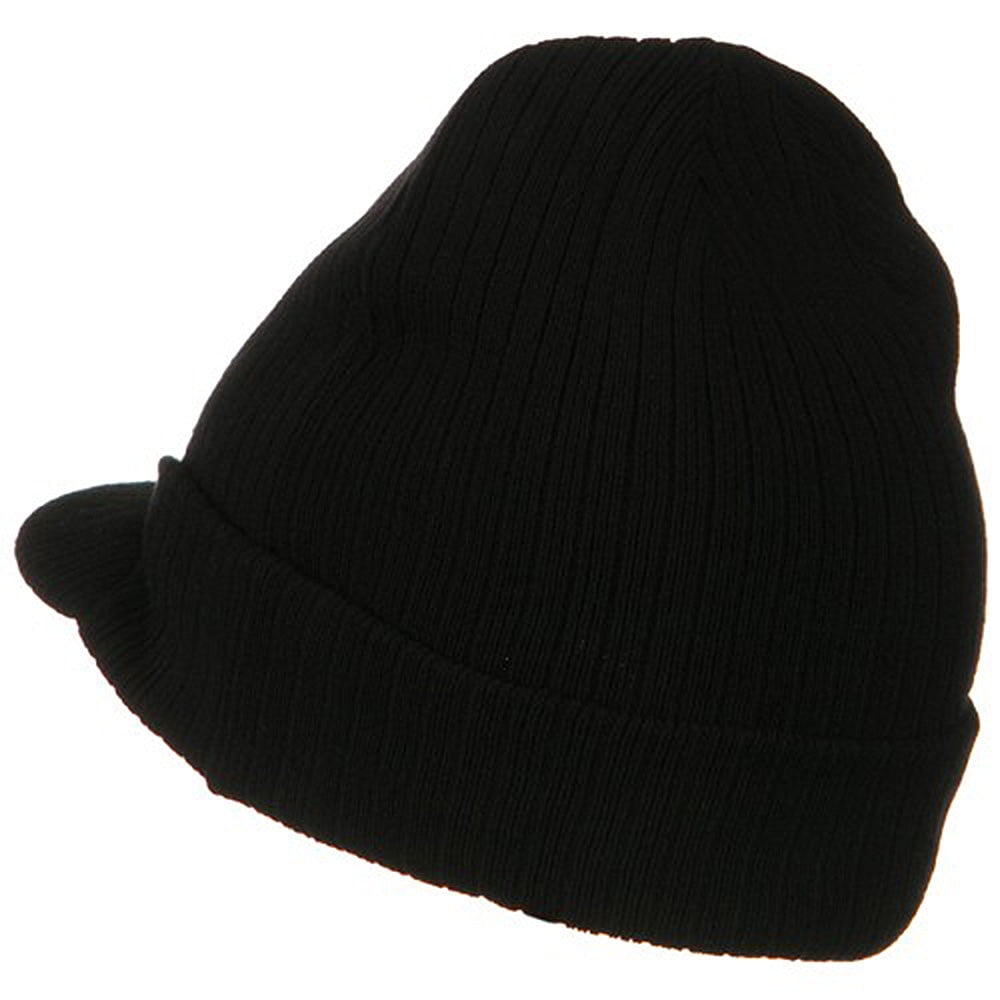 24時間以内発送 完売品 新品 黒色 20fw Wide Rib Beanie Big Knit Ribbed Beanie with Visor - Charcoal XL-3XL