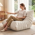 thumbnail image 2 of Walsunny Bean Bag Chair Memory Foam Bean Bag Sofa, Caterpillar Sofa, Lazy Sofa Chair Floor Sofa Couch Single Lounge Chair for Living Room, Bedroom, Office, Dorm, White, 2 of 8