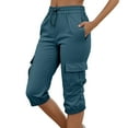 thumbnail image 1 of 2025 Pantalon Cargo Femme Taille Élastique Léger Décontracté avec Multiples Poches, 1 of 5
