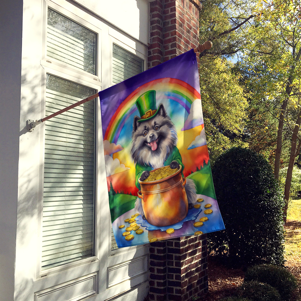 Keeshond St Patrick's Day House Flag 28 in x 40 in