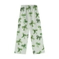 thumbnail image 6 of CCRFTGI Girls Pants Casual Cute Bowknot Print Lounge Pants 2025 Fall Soft Pants Basic Wide Leg Lounge Pj Pants Mint Green 160, 6 of 6