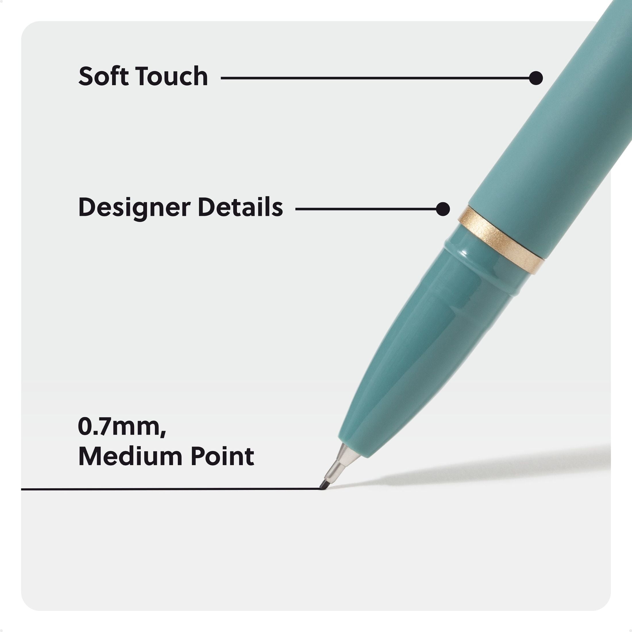 U Brands Catalina Felt Tip Pens, 3 Count, Soft Touch, Medium