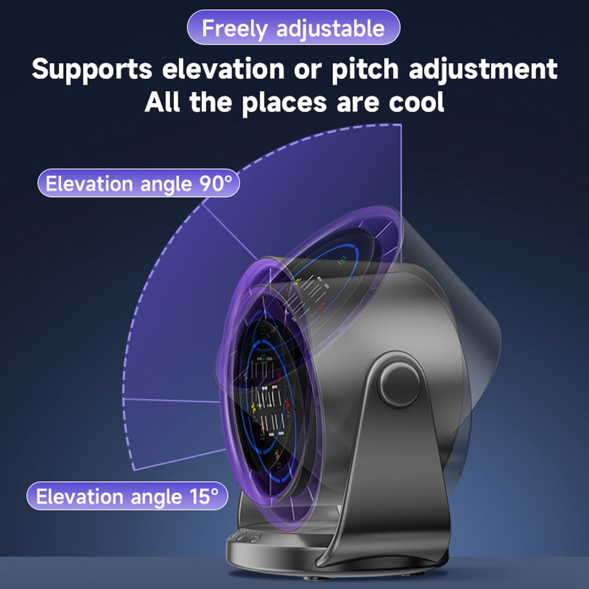 Dolida Ultra Quiet Table Fan, Small Desk Fan with Digital Display Rechargeable USB, 100 Speeds, Long Lasting Power, Portable Fan for Home Office Kitchen Travel Camping(Gray)