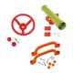 thumbnail image 1 of Juego de Accesorios para Parque Infantil Volante de Juego para Niños Set de Equipamiento de con Rueda y Telescopio Material Resistente, 1 of 10