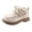 Beige, variant on Girls Plush Lined Booties Kids Furry Winter Boots Girls Spring And Winter Little Girl Bow Fashion Princess Shoes Big Children Two Cotton Thickened Ankle Boots