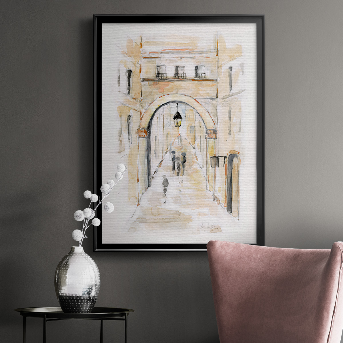 Venice Market Day I Classic Wall Art, Premium Framed Print, Vintage Market Scene - Ready to Hang
