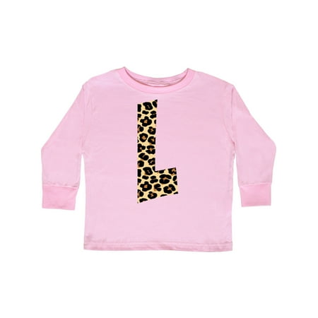 

Inktastic Leopard Print Letter L Gift Toddler Boy or Toddler Girl Long Sleeve T-Shirt