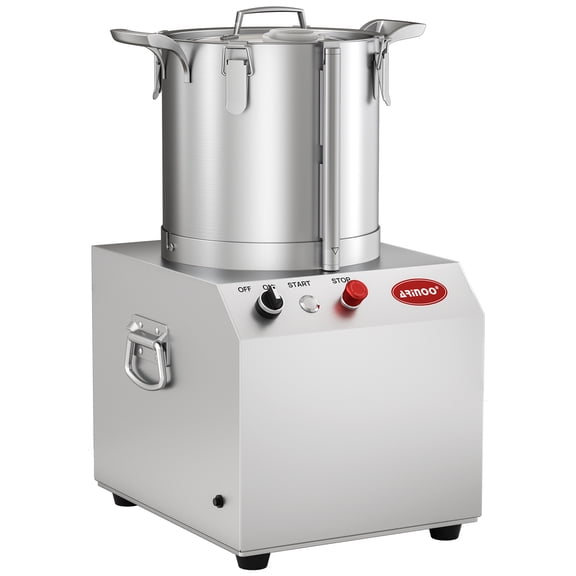 ARINOO 10.6QT Commercial Electric Food Processor, 1.5HP Large Stainless Steel Food Chopper & Vegetable Cutter – Heavy Duty for Meat, Vegetables, Nuts, Grains, Ideal for Restaurants, Farms, Kitchen