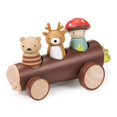 thumbnail image 1 of Tender Leaf Toys - Taxi de madera - Vehículo de empuje con forma de tronco de madera con 3 personajes extraíbles - Juguete de juego abierto, explora el juego de roles y la imaginación para niños y niñ, 1 of 5